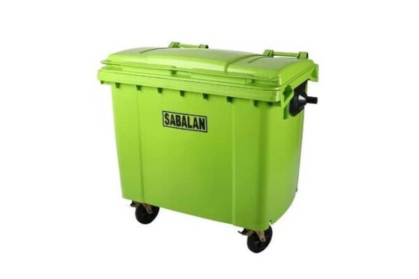 سطل زباله درب دار 660 لیتری