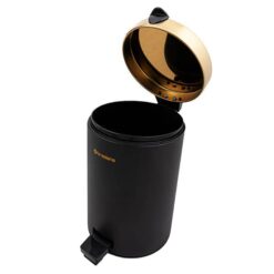 سطل زباله 3 لیتری پدالی براسیانا مشکی درب طلایی